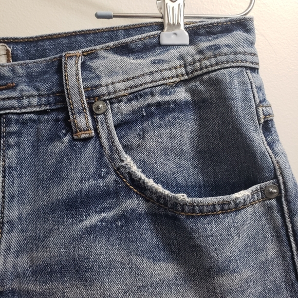 Free People Hand Cut Raw Hem Distressed Light wash Jean Shorts - Picture 4 of 8